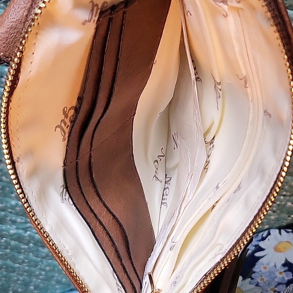 NWT NGIL Brown Boho Faux Leather Wristlet Purse With Fringe - Picture 6 of 8